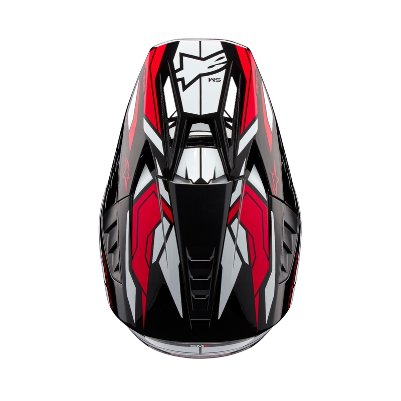 Alpinestars S-M5 Action 2 Black-White-Fluo Red Motocross Helmet