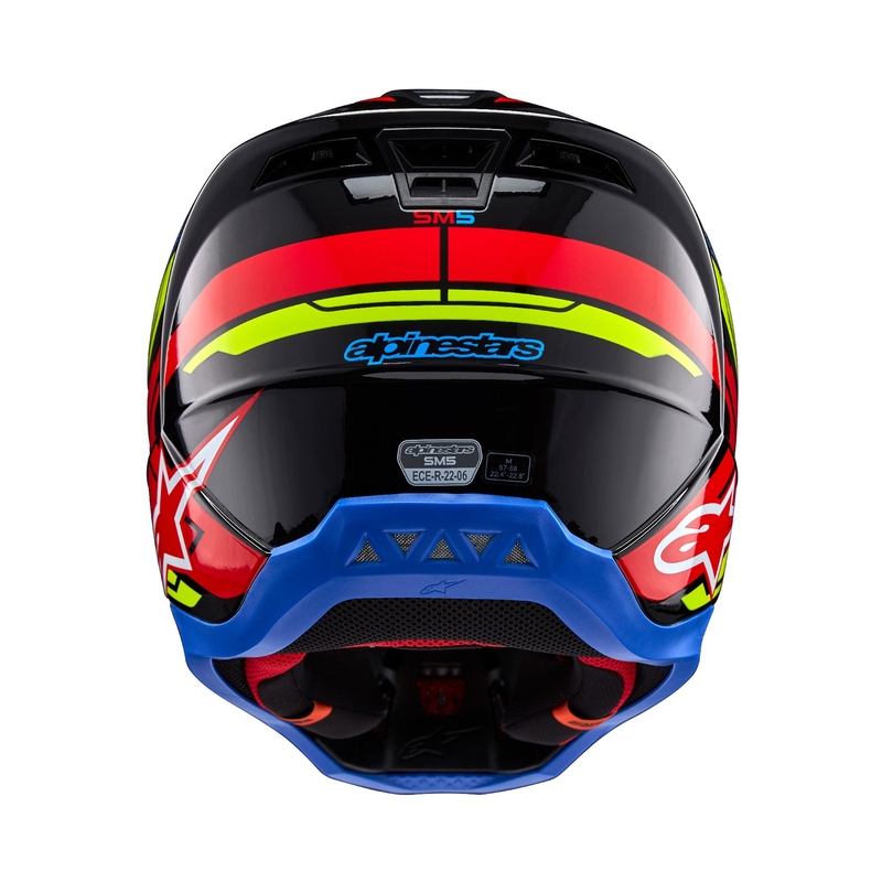 Casque motocross Alpinestars S-M5 Action 2 jaune fluo-rouge fluo