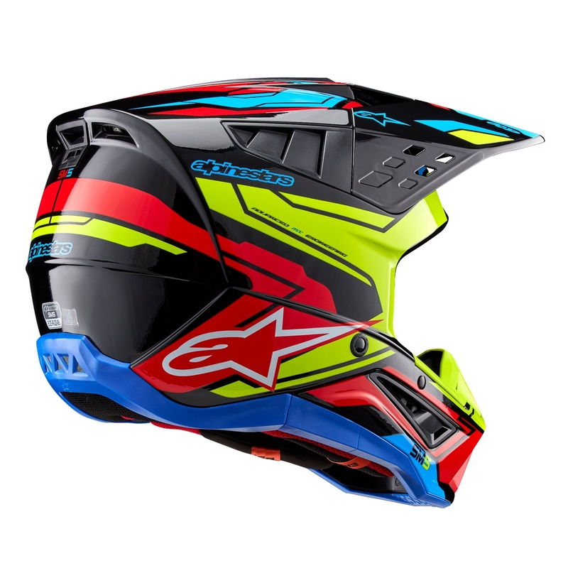 Casque motocross Alpinestars S-M5 Action 2 jaune fluo-rouge fluo