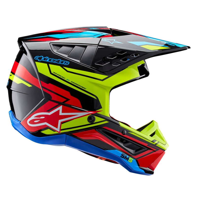 Casque motocross Alpinestars S-M5 Action 2 jaune fluo-rouge fluo