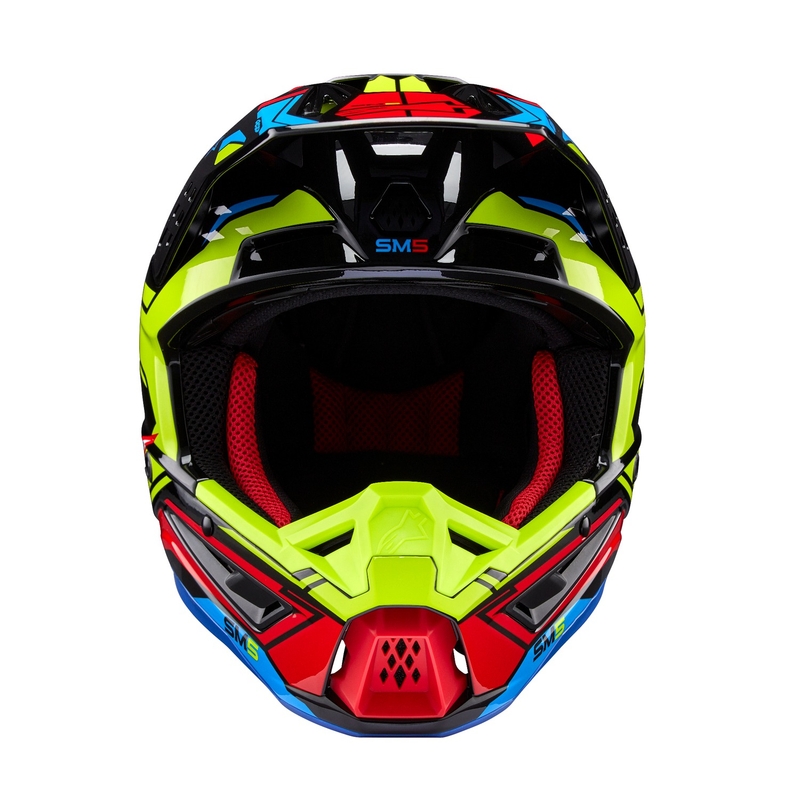 Casque motocross Alpinestars S-M5 Action 2 jaune fluo-rouge fluo