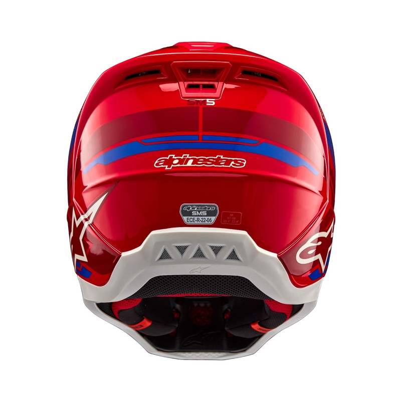 Casque motocross Alpinestars S-M5 Action 2 rouge fluo-bleu