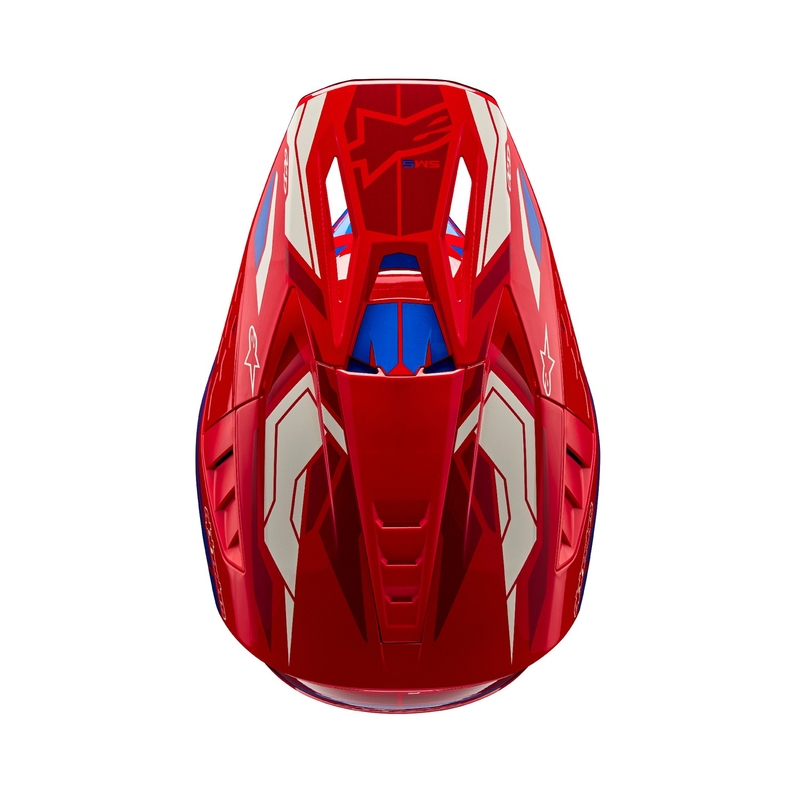 Casque motocross Alpinestars S-M5 Action 2 rouge fluo-bleu