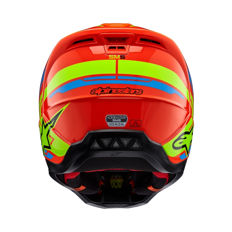 Casque motocross Alpinestars S-M5 Action 2 orange fluo-bleu clair-jaune fluo