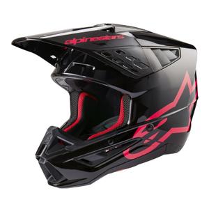 Casque de motocross Alpinestars S-M5 Corp noir et rose