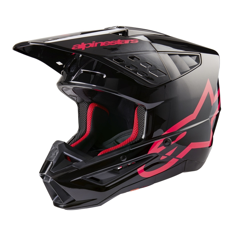 Casque de motocross Alpinestars S-M5 Corp noir et rose
