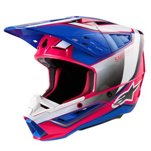 Alpinestars S-M5 Sail Motocross Helmet blanc-rose-bleu