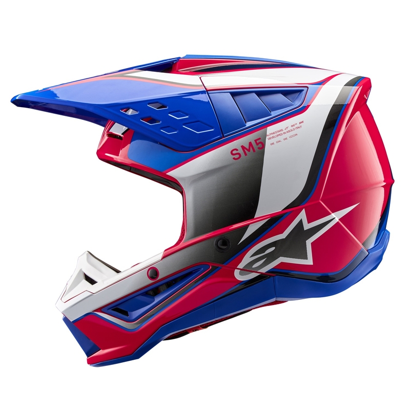 Alpinestars S-M5 Sail Motocross Helmet blanc-rose-bleu