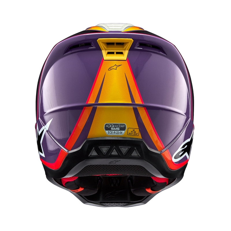 Casque de motocross Alpinestars S-M5 Sail violet-noir-argenté