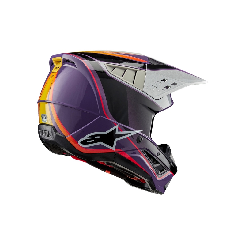 Casque de motocross Alpinestars S-M5 Sail violet-noir-argenté