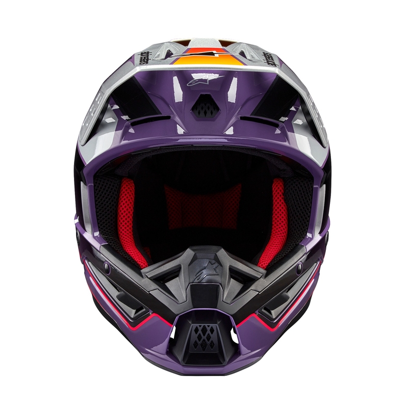 Casque de motocross Alpinestars S-M5 Sail violet-noir-argenté