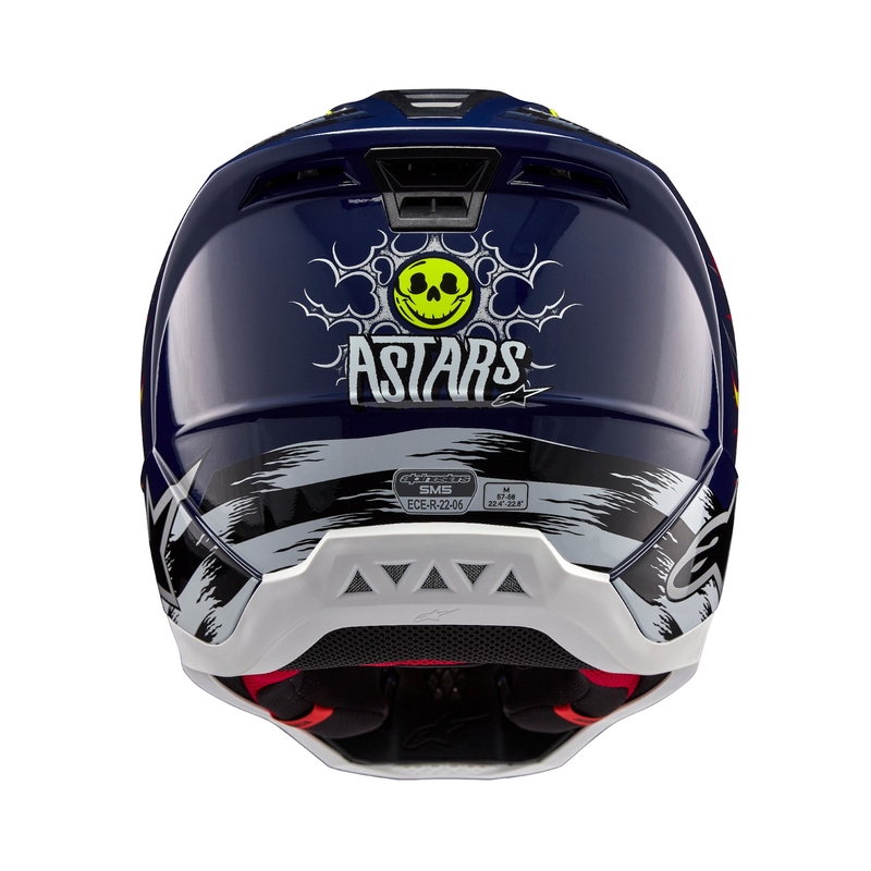 Casque motocross Alpinestars S-M5 Rash bleu-jaune fluo