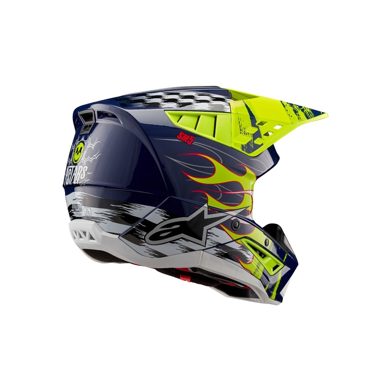Casque motocross Alpinestars S-M5 Rash bleu-jaune fluo