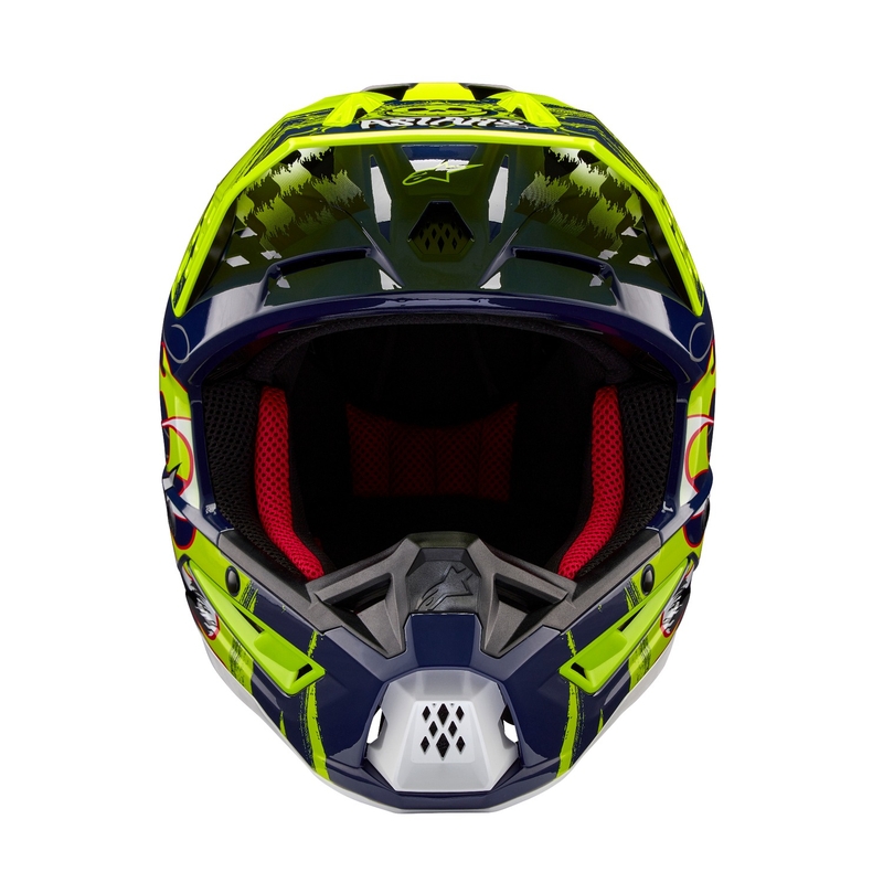 Casque motocross Alpinestars S-M5 Rash bleu-jaune fluo