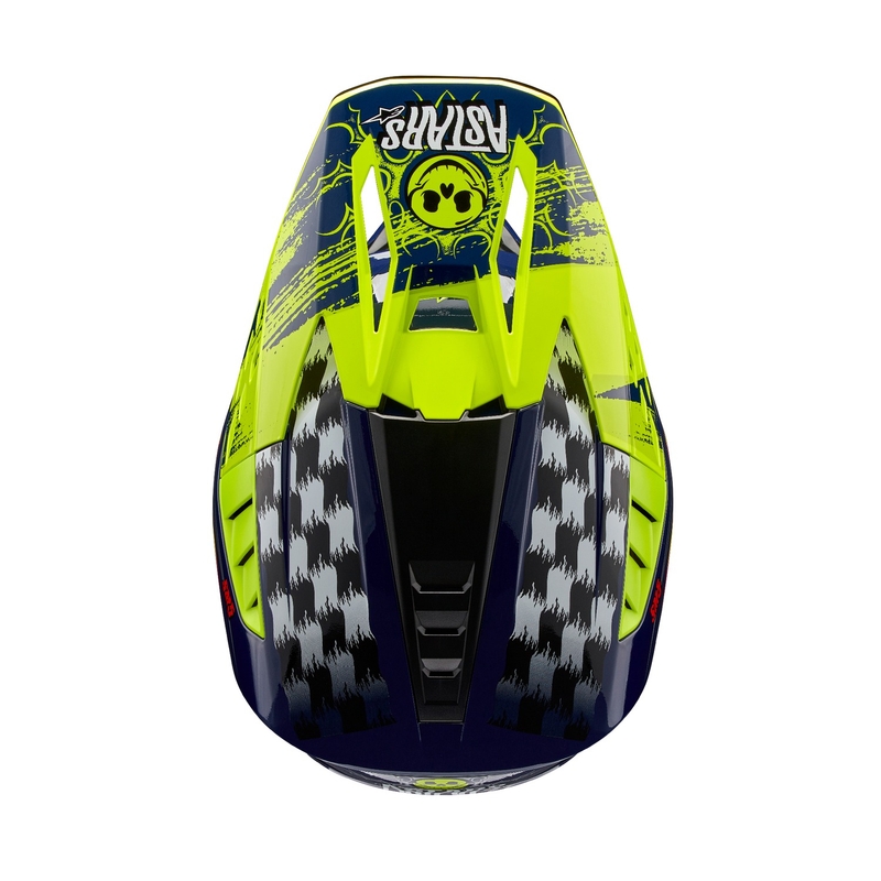 Casque motocross Alpinestars S-M5 Rash bleu-jaune fluo
