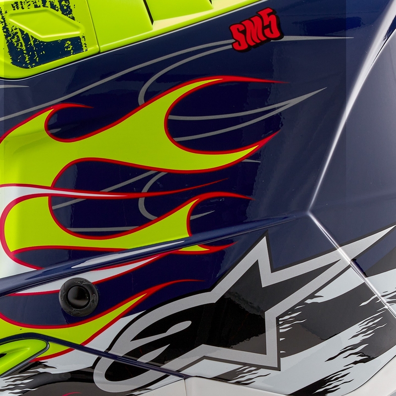 Casque motocross Alpinestars S-M5 Rash bleu-jaune fluo