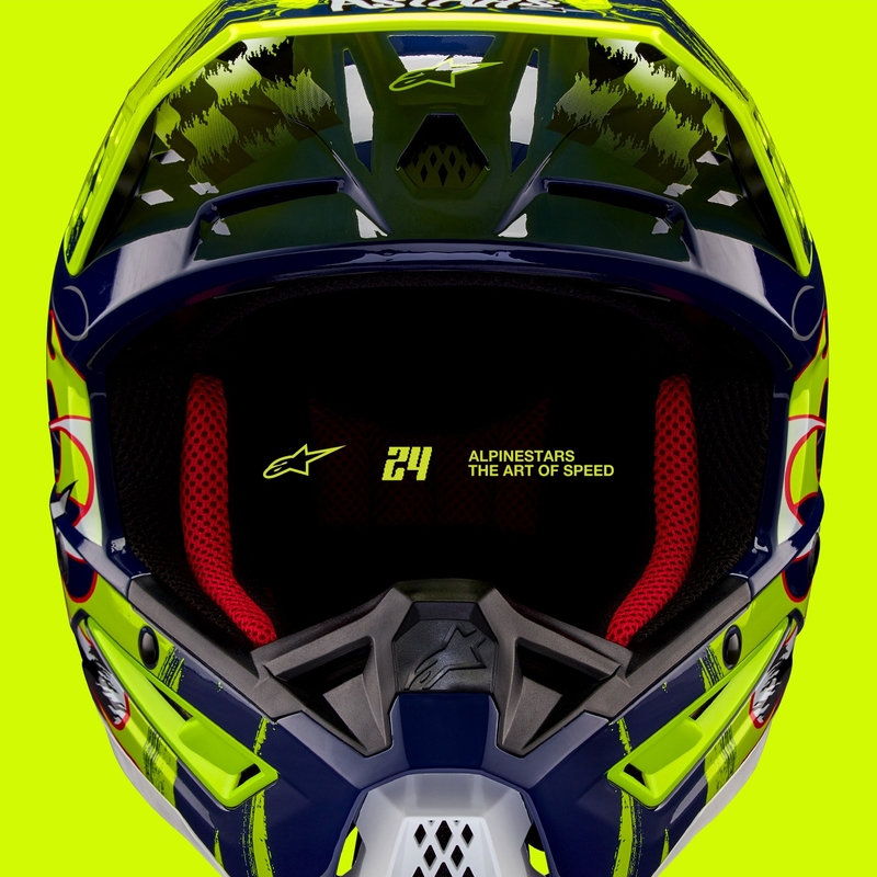 Casque motocross Alpinestars S-M5 Rash bleu-jaune fluo