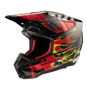 Casque motocross Alpinestars S-M5 Rash gris-rouge fluo