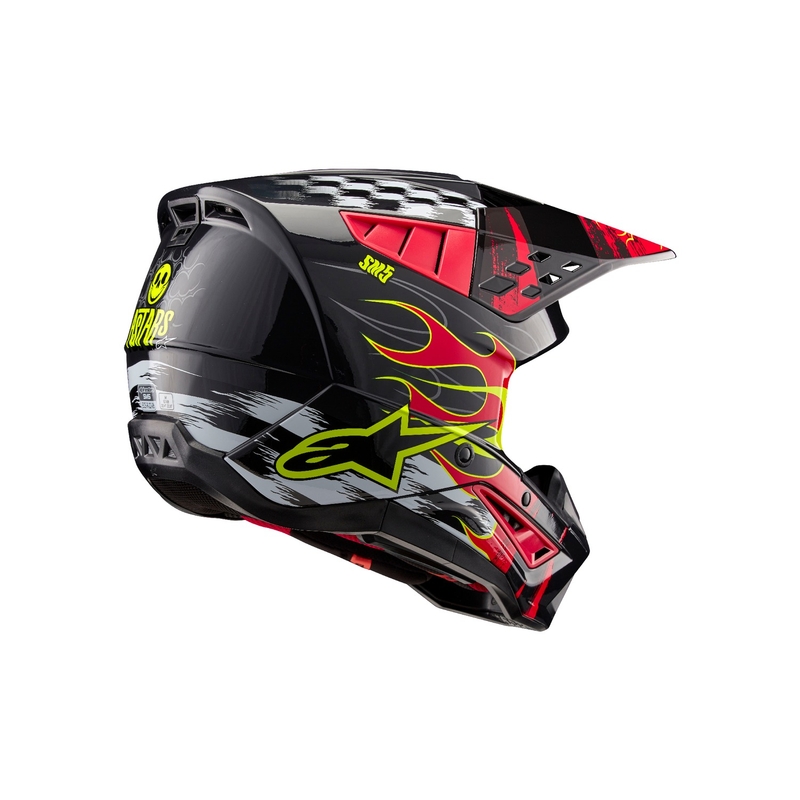 Casque motocross Alpinestars S-M5 Rash gris-rouge fluo