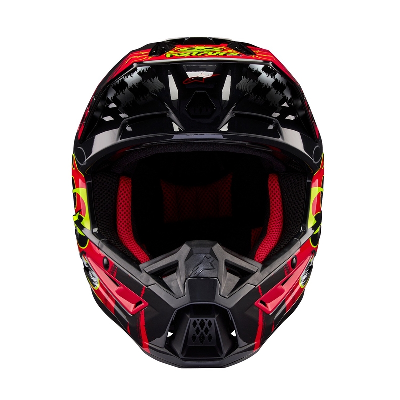 Casque motocross Alpinestars S-M5 Rash gris-rouge fluo
