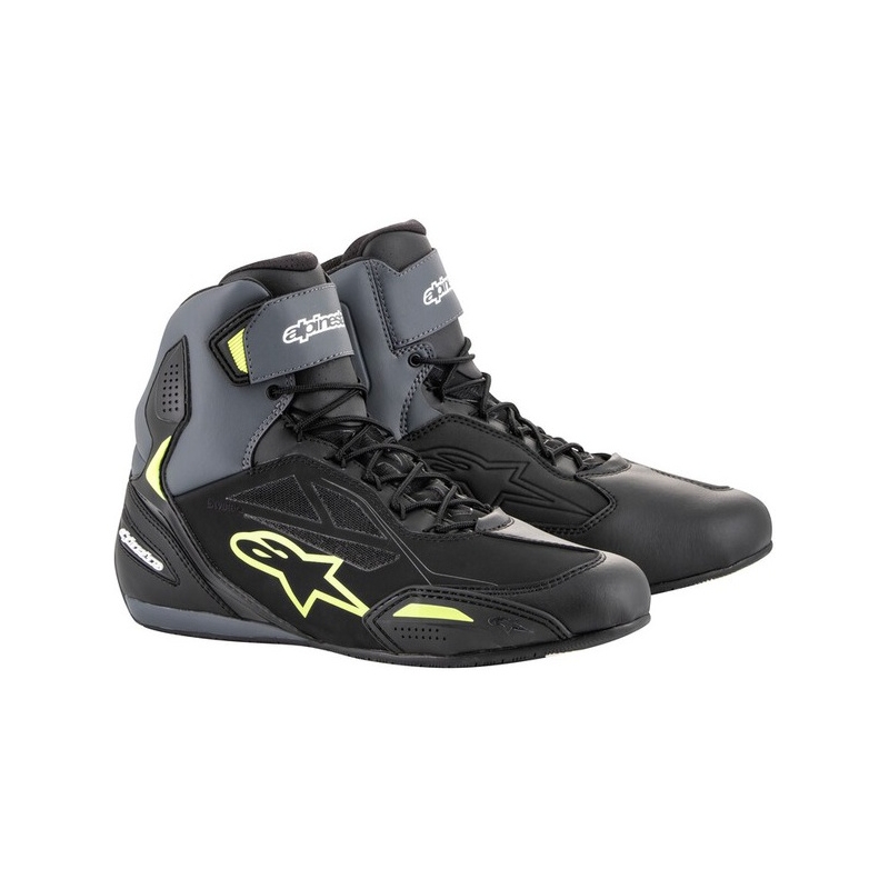 Bottes de moto Alpinestars Faster-3 Drystar noir-gris-jaune fluo