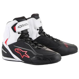 Bottes de moto Alpinestars Faster-3 noires, blanches et rouges