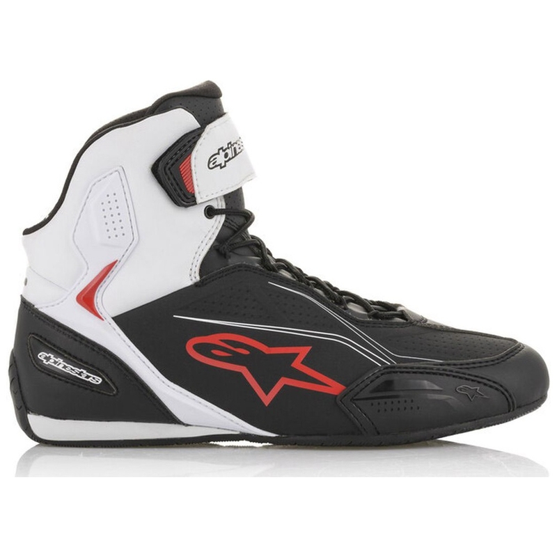 Bottes de moto Alpinestars Faster-3 noires, blanches et rouges