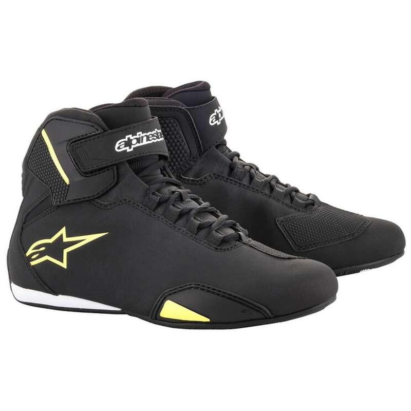 Bottes de moto Alpinestars Sector noires et jaunes fluo