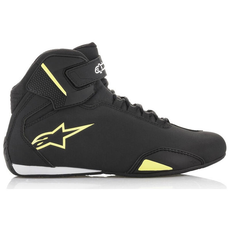 Bottes de moto Alpinestars Sector noires et jaunes fluo
