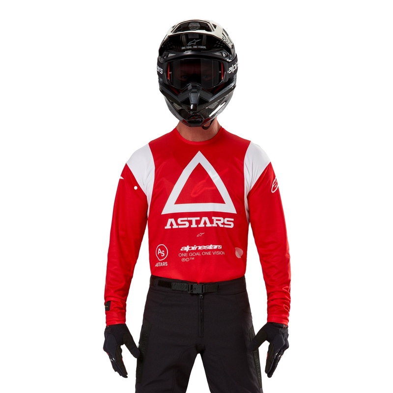Maillot motocross Alpinestars Techdura rouge fluo