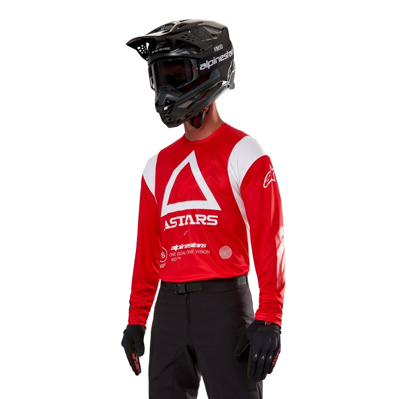 Maillot motocross Alpinestars Techdura rouge fluo