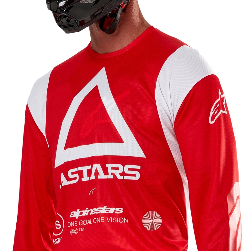 Maillot motocross Alpinestars Techdura rouge fluo