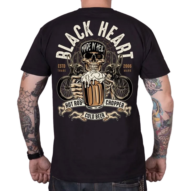 T-shirt Noir Heart Beer Biker noir
