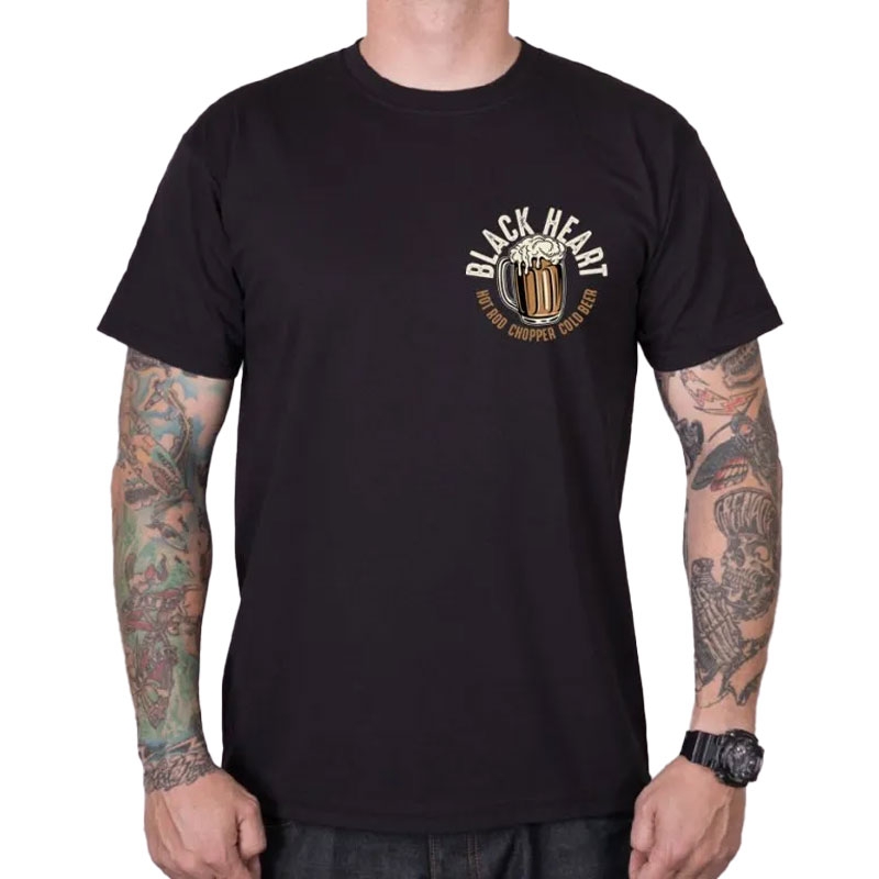 T-shirt Noir Heart Beer Biker noir