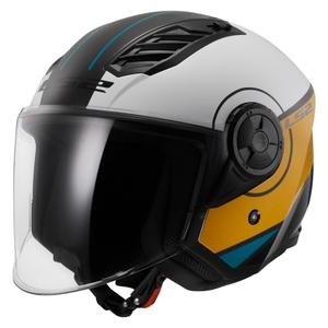 Casque moto ouvert LS2 OF616 Airflow II Cover Glossy White-Brown