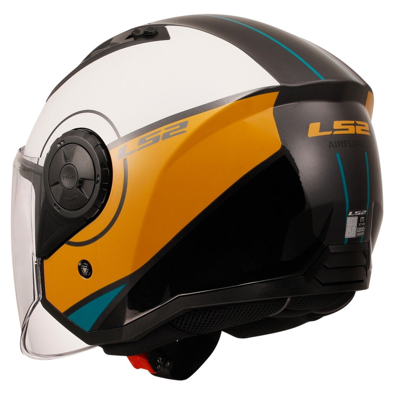 Casque moto ouvert LS2 OF616 Airflow II Cover Glossy White-Brown