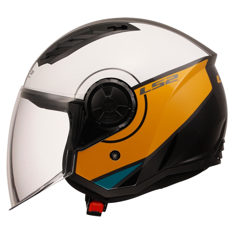 Casque moto ouvert LS2 OF616 Airflow II Cover Glossy White-Brown