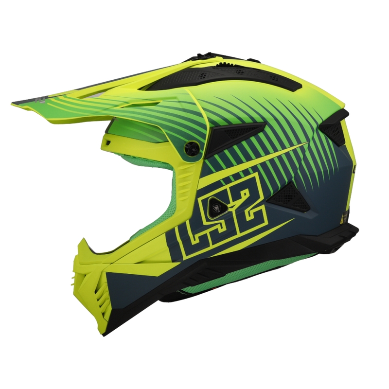 Casque motocross LS2 MX708 Fast II Duck vert-jaune
