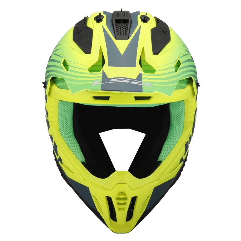 Casque motocross LS2 MX708 Fast II Duck vert-jaune