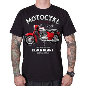 T-shirt Black Heart Motorcycle Panelka noir