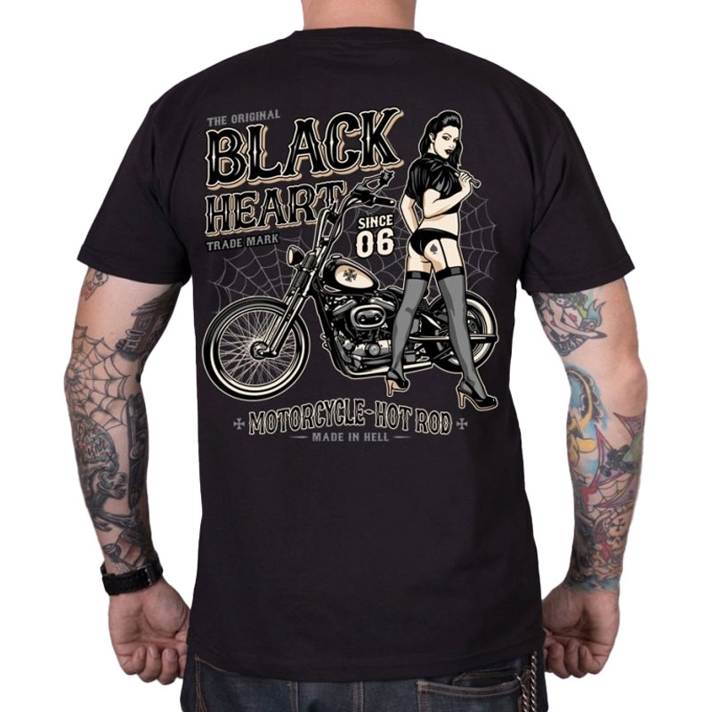 T-shirt Noir Coeur Chopper Pussy noir
