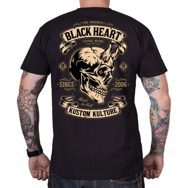 T-shirt Noir Heart Devil Skull noir