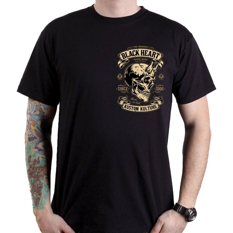 T-shirt Noir Heart Devil Skull noir