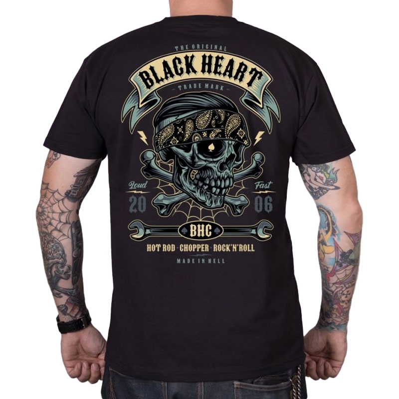 T-shirt Noir Heart Bandana Boy noir