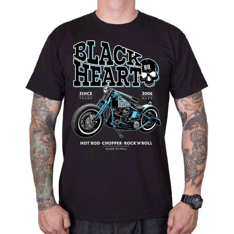 T-shirt Black Heart Blue Bobber noir