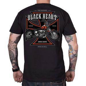 T-shirt Noir Heart Motorcycle Cross noir