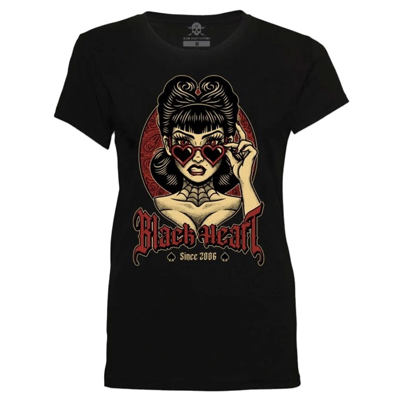 T-shirt femme Black Heart Pretty noir