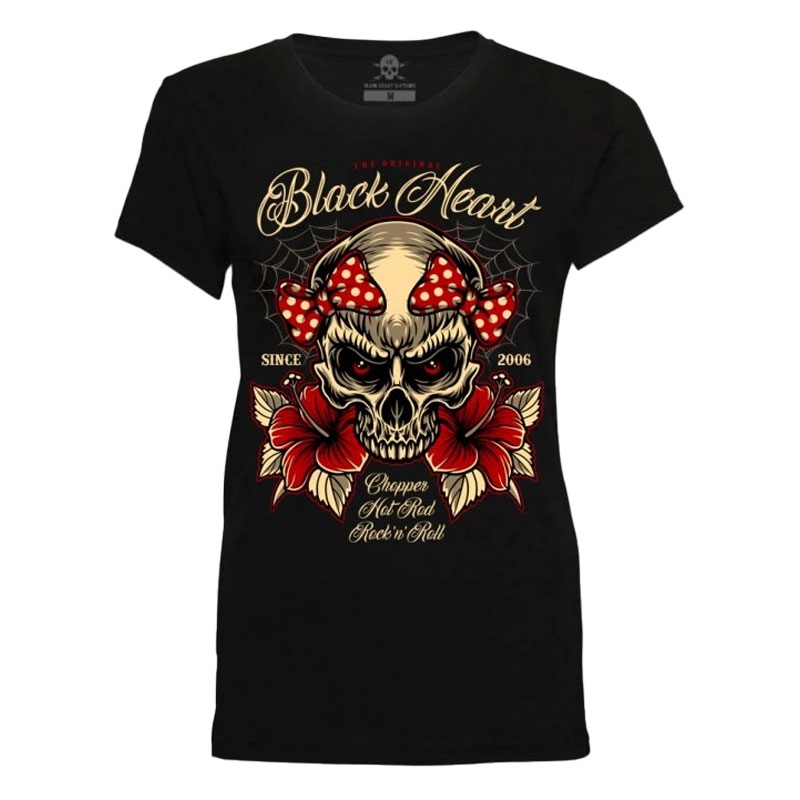 T-shirt Ariella Black Heart pour femme noir
