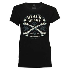 T-shirt femme noir Heart Bones noir