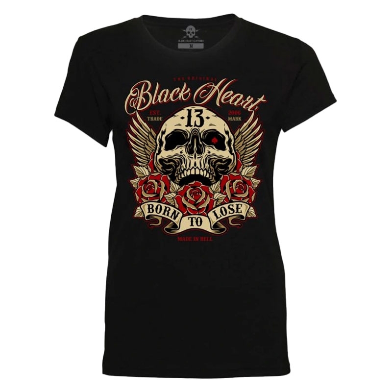 T-shirt Femme Black Heart Born To Lose noir